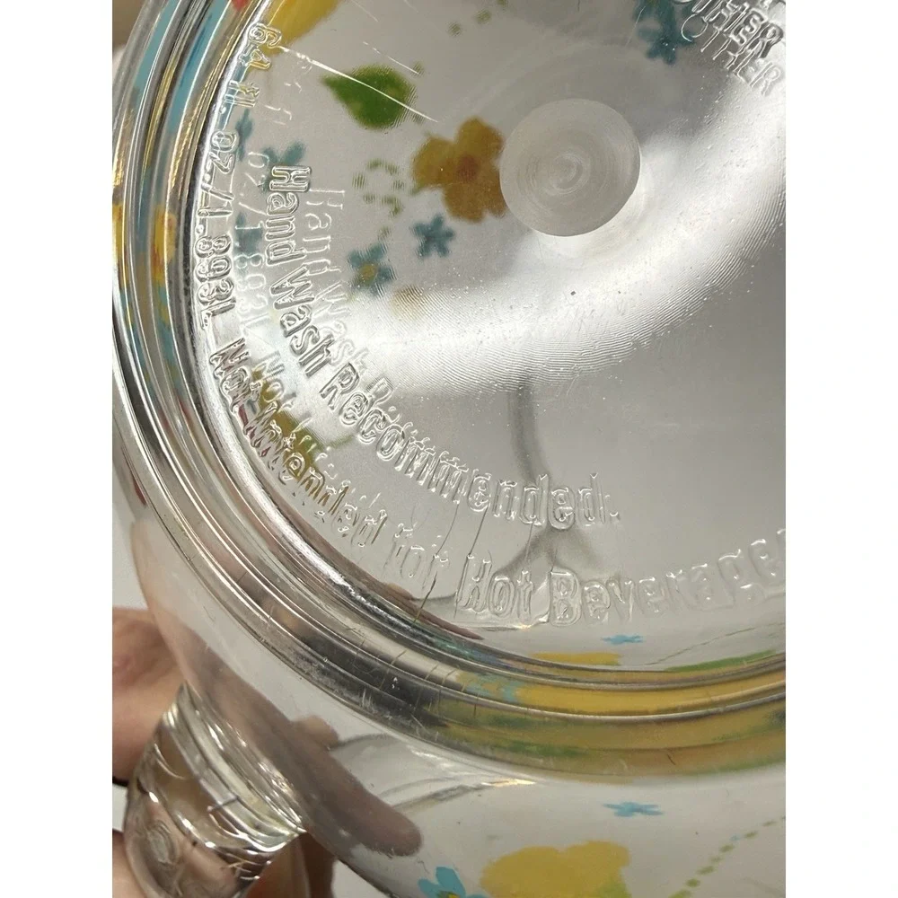 Vintage‎ STARBUCKS 2006 Green Ribbon Flowers Logo 64oz. Plastic Pitcher Tea Rare
